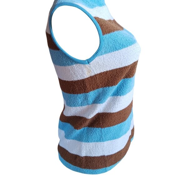 Vintage Women's S/M Handmade Top Sleeveless Mod 1960's Striped Garage Band 1of1 - Picture 5 of 8